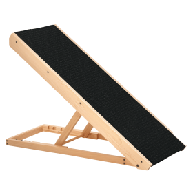 Dog Ramp Foldable Pet Ramp for Bed Couch, Height Adjustable, for Large Dogs with Non Slip Carpeted Surface