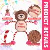 Birthday Dog Toys for Aggressive Chewers, Interactive Doggie Squeaky Toy with Cake H, Indestructible Plush Toys with Crinkle Paper