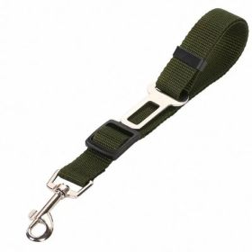 High Quality Durable Dog Vehicle Leash Nylon Adjustable Car Seat Dog Safety Belt Pet Leashes (Option: Army Green)