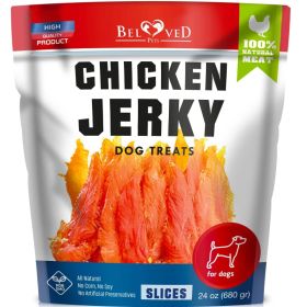 Chicken Jerky Dog Treats 1.5 Lb Human Grade Pet Snacks, Grain Free, Organic, All Natural High Protein Dried Strips Best Chews (Option: Beloved Pets)