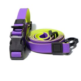 Honeycomb Embossed Dual-Color Pet Leash Set Is Stylish And Fashionable. The Embossed Surface Enhances The Leash's Grip, Preventing Slippage (Option: Purpleryellow-15mm)