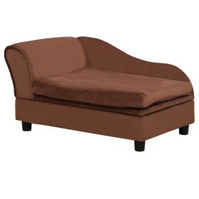 Pet Sofa Bed Couch with Storage, Pet Sofa for Small Dogs, Brown (Option: Brown-740x485x165 mm)