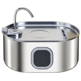 246 oz./7L Stainless Steel Cat Water Fountain with Filters, Ultra-Quiet Pump, for Dogs & Multi-Pet Homes (Option: Silver-350x260x170 mm)