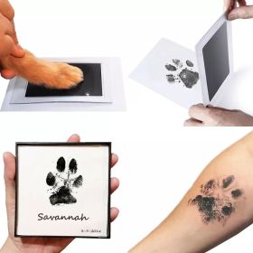 Pet Handprint And Footprint Kit For Dog Paw Print Pad Kit; Clean Touch Ink Pad For Pets; 3.7*2.2in (Color: Black, size: pack of 2)