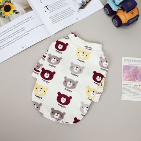 Pet clothes Dog clothes Autumn and winter. Two leg sweater 22 Happy bear bottoming shirt (colour: 22 Happy Bear Undercoat - Red, size: XXL)
