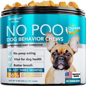 No Poo Chews For Dogs Stop Poop Eating Behavior Probiotics And Digestive Enzymes For Dogs Bad Breath Support For All Breeds (Option: Kinpur Pet Care)