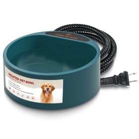1Pc Heated Water Bowl For Dog 74.4OZ Heating Water Dish IP67 Waterproof Thermal Water Bowl Heated Pet Bowl Dog Water Feeder Bowl For Dog (Option: Army Green)